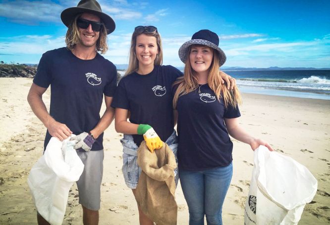 Positive Change for Marine Life survey team, from left: Marcus Thornton, Shanice Stevens and Maddy Braddon. Photo supplied.