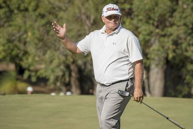 An early retirement means Peter Senior will not be at the 10th annual Australian Legends Tour Championship at the Byron Bay Golf Club. Photo: TONY MCDONOUGH