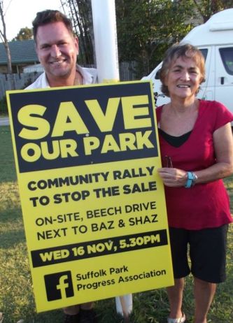 Byron Shire Council Mayor Simon Richardson with Suffolk Park Progress Association Vice-President Patsy Brosnan.